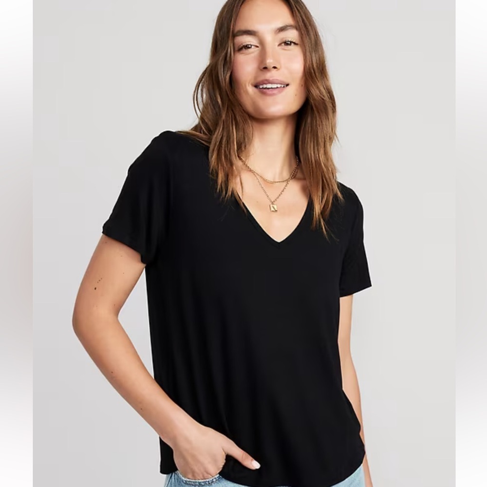 Old Navy Luxe V-neck T Black Small Great Basic